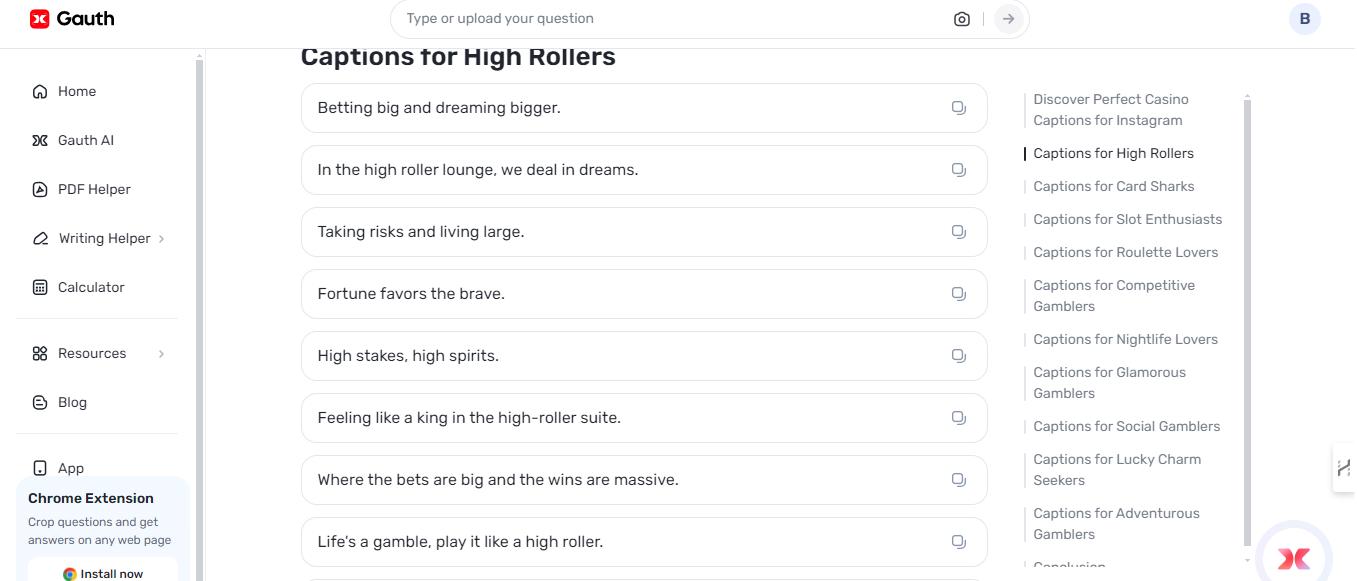 Rolling the Dice: How to Ace Your Instagram Game with Casino Captions Using Gauth