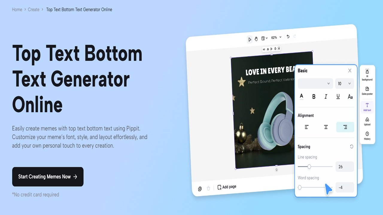 How to Create Memes with Top and Bottom Text Using Pippit AI